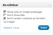 Wordpress plugin Ax-sidebar